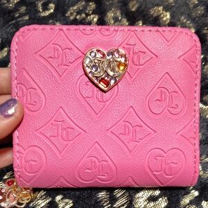 Juicy Couture Pink Heart Embossed Wallet